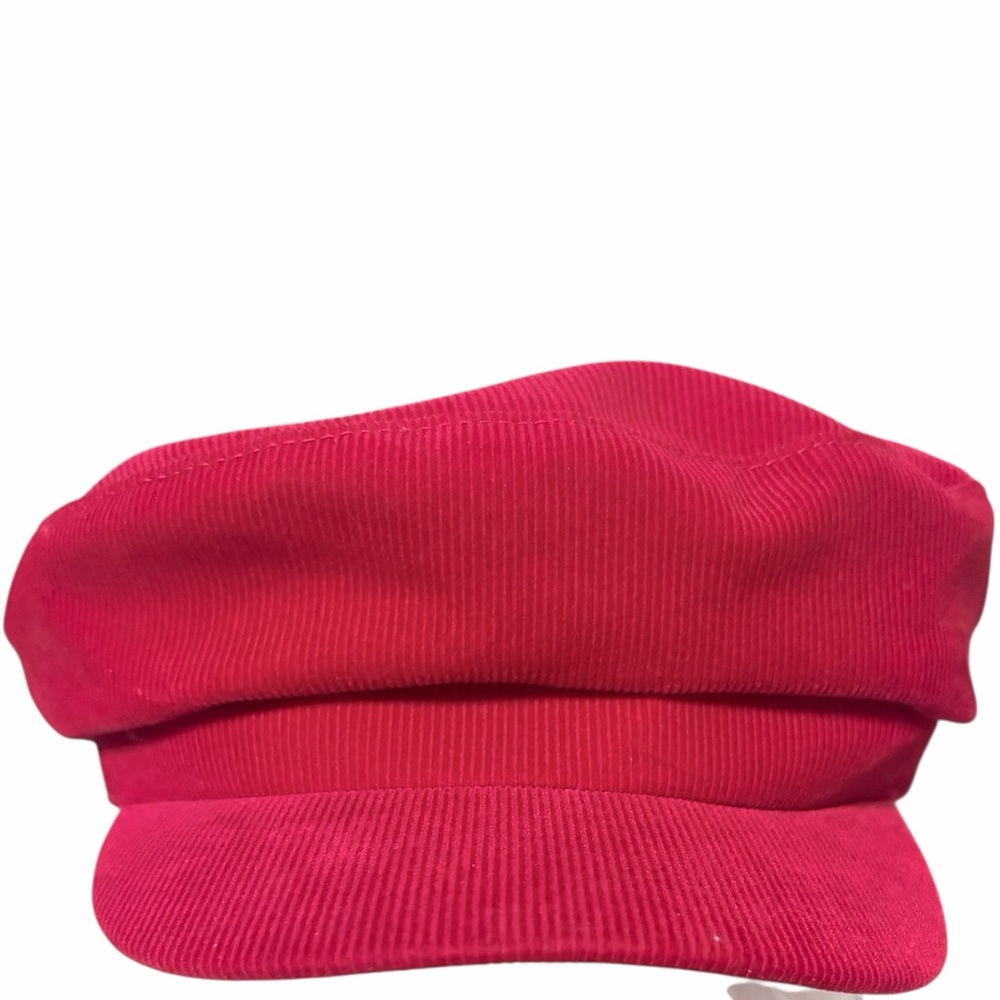 Zara red Corduroy newsboy Cap